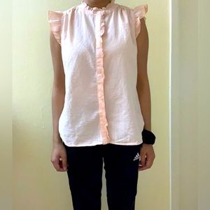 Petite Gingham Ruffle Top Loft